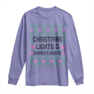Christmas Lights And Womens Rights Long Sleeve Shirt Equality Feminist Gift TS12 Violet Print Your Wear