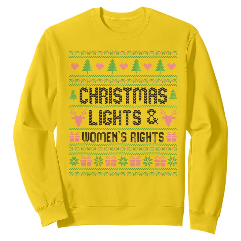 Christmas Lights And Womens Rights Sweatshirt Equality Feminist Gift TS12 Daisy Print Your Wear