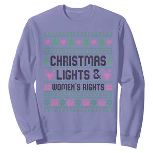 Christmas Lights And Womens Rights Sweatshirt Equality Feminist Gift TS12 Violet Print Your Wear