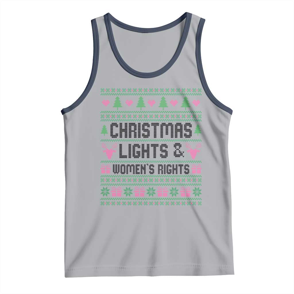 Christmas Lights And Womens Rights Tank Top Equality Feminist Gift TS12 Athletic Heather Navy Print Your Wear