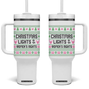Christmas Lights And Womens Rights Tumbler With Handle Equality Feminist Gift TS12 One Size: 40 oz White Print Your Wear