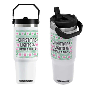 Christmas Lights And Womens Rights Flip Straw Tumbler Equality Feminist Gift TS12 One Size: 30 oz White Print Your Wear