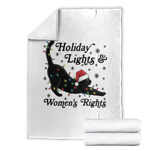 Sexy Cat Holiday Lights Womens Rights Supporter Throw Blanket Christmas Feminist Gift TS12 White Print Your Wear