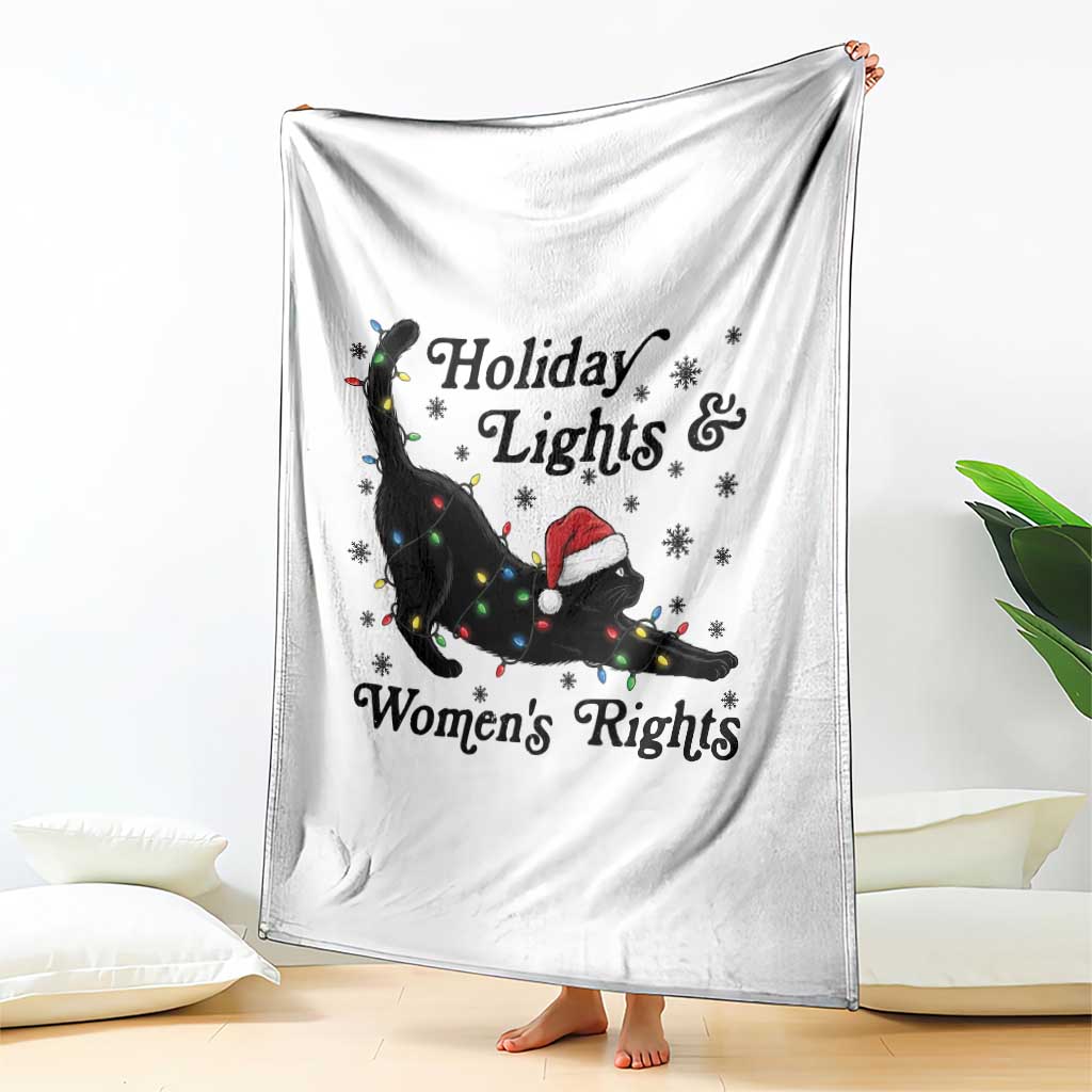Sexy Cat Holiday Lights Womens Rights Supporter Throw Blanket Christmas Feminist Gift TS12 Print Your Wear
