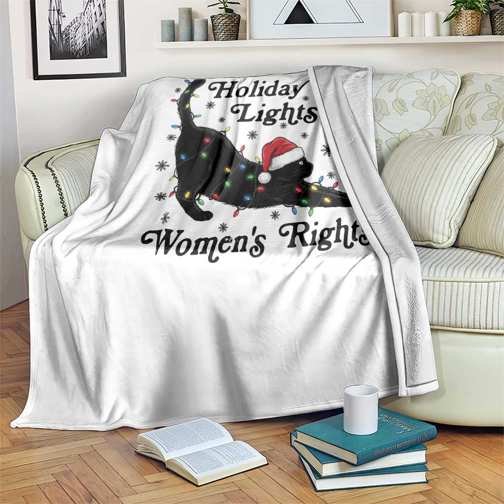 Sexy Cat Holiday Lights Womens Rights Supporter Throw Blanket Christmas Feminist Gift TS12 Print Your Wear