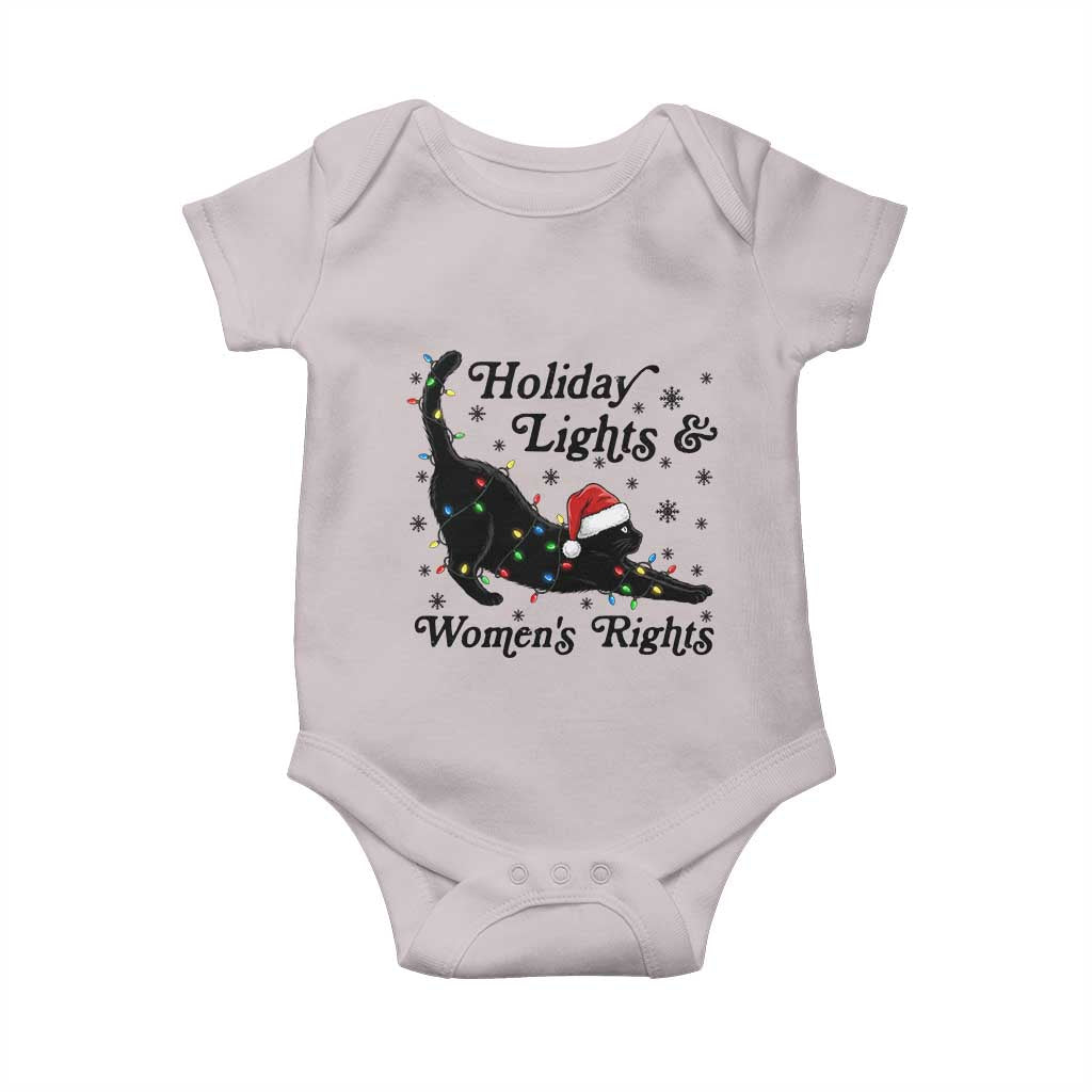 Sexy Cat Holiday Lights Womens Rights Supporter Baby Onesie Christmas Feminist Gift TS12 Ice Gray Print Your Wear