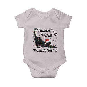 Sexy Cat Holiday Lights Womens Rights Supporter Baby Onesie Christmas Feminist Gift TS12 Ice Gray Print Your Wear