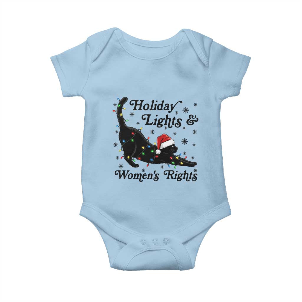 Sexy Cat Holiday Lights Womens Rights Supporter Baby Onesie Christmas Feminist Gift TS12 Light Blue Print Your Wear