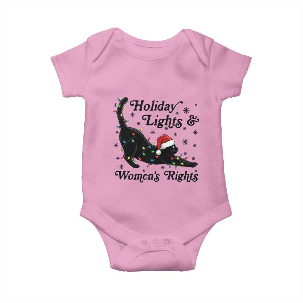 Sexy Cat Holiday Lights Womens Rights Supporter Baby Onesie Christmas Feminist Gift TS12 Light Pink Print Your Wear