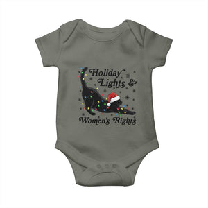 Sexy Cat Holiday Lights Womens Rights Supporter Baby Onesie Christmas Feminist Gift TS12 Military Green Print Your Wear