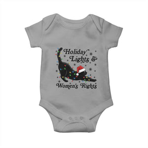 Sexy Cat Holiday Lights Womens Rights Supporter Baby Onesie Christmas Feminist Gift TS12 Sport Gray Print Your Wear
