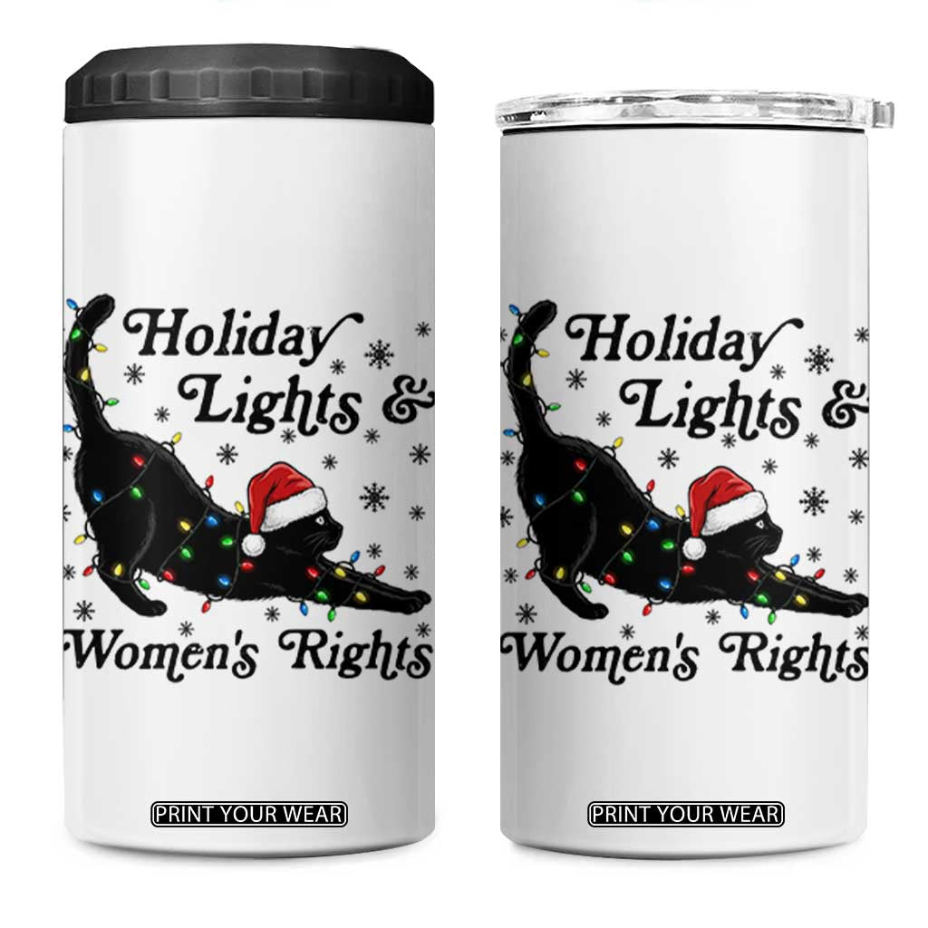 Sexy Cat Holiday Lights Womens Rights Supporter 4 in 1 Can Cooler Tumbler Christmas Feminist Gift TS12 One Size: 16 oz White Print Your Wear