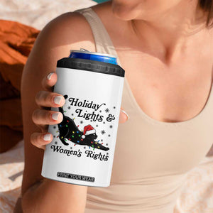 Sexy Cat Holiday Lights Womens Rights Supporter 4 in 1 Can Cooler Tumbler Christmas Feminist Gift TS12 Print Your Wear