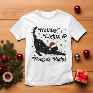 Sexy Cat Holiday Lights Womens Rights Supporter T Shirt Christmas Feminist Gift TS12 White Print Your Wear