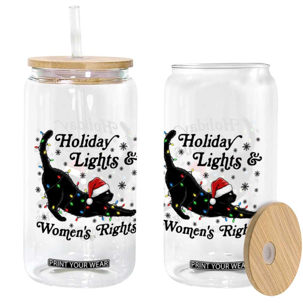 Sexy Cat Holiday Lights Womens Rights Supporter Glass Can Christmas Feminist Gift TS12 Print Your Wear