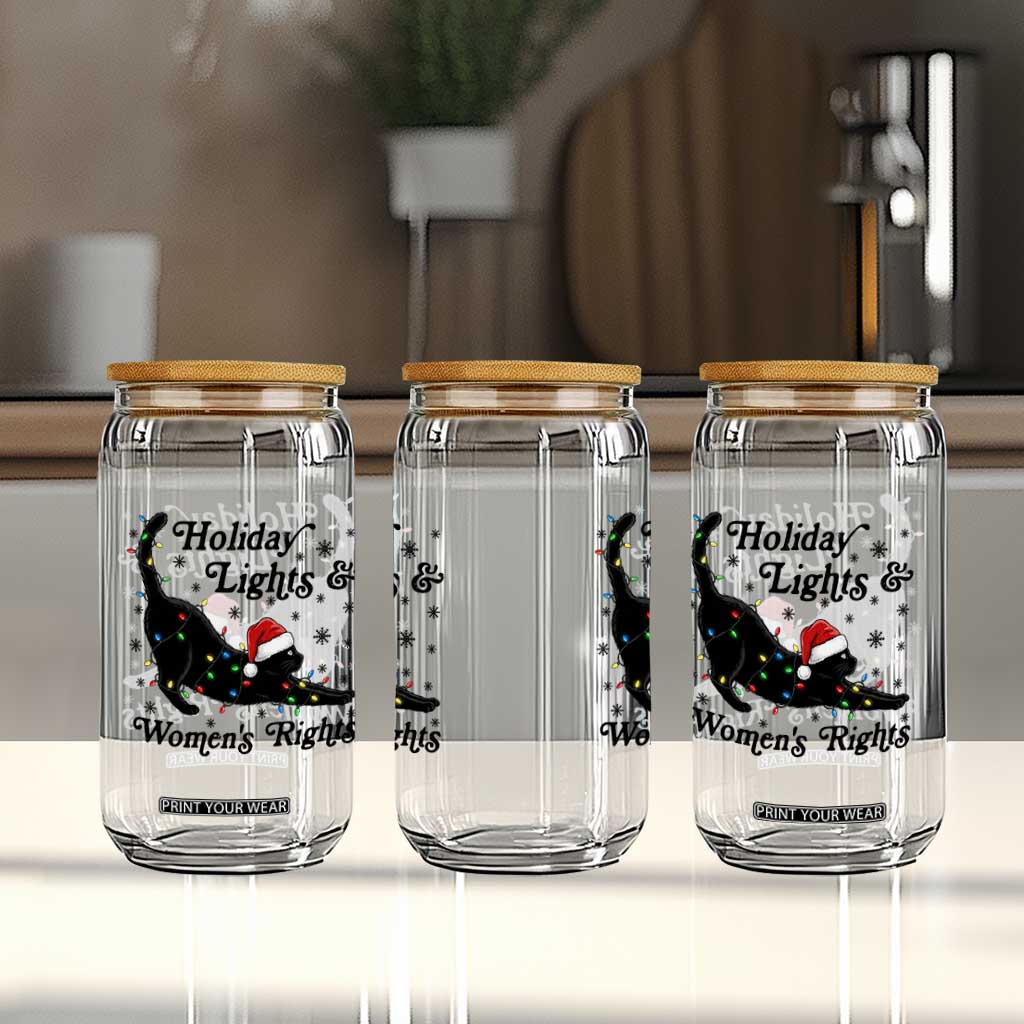 Sexy Cat Holiday Lights Womens Rights Supporter Glass Can Christmas Feminist Gift TS12 Print Your Wear