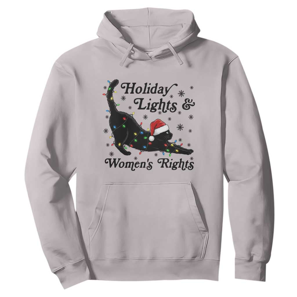 Sexy Cat Holiday Lights Womens Rights Supporter Hoodie Christmas Feminist Gift TS12 Ice Gray Print Your Wear