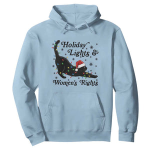 Sexy Cat Holiday Lights Womens Rights Supporter Hoodie Christmas Feminist Gift TS12 Light Blue Print Your Wear