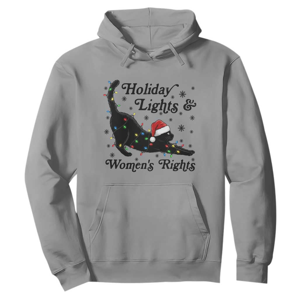 Sexy Cat Holiday Lights Womens Rights Supporter Hoodie Christmas Feminist Gift TS12 Sport Gray Print Your Wear