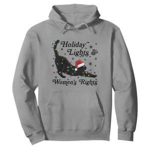 Sexy Cat Holiday Lights Womens Rights Supporter Hoodie Christmas Feminist Gift TS12 Sport Gray Print Your Wear