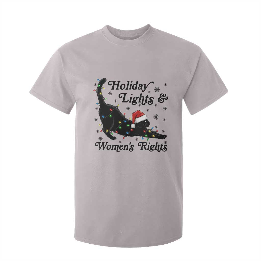Sexy Cat Holiday Lights Womens Rights Supporter T Shirt For Kid Christmas Feminist Gift TS12 Ice Gray Print Your Wear