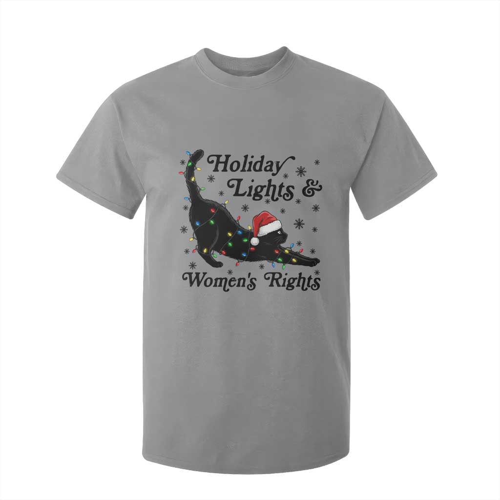 Sexy Cat Holiday Lights Womens Rights Supporter T Shirt For Kid Christmas Feminist Gift TS12 Sport Gray Print Your Wear