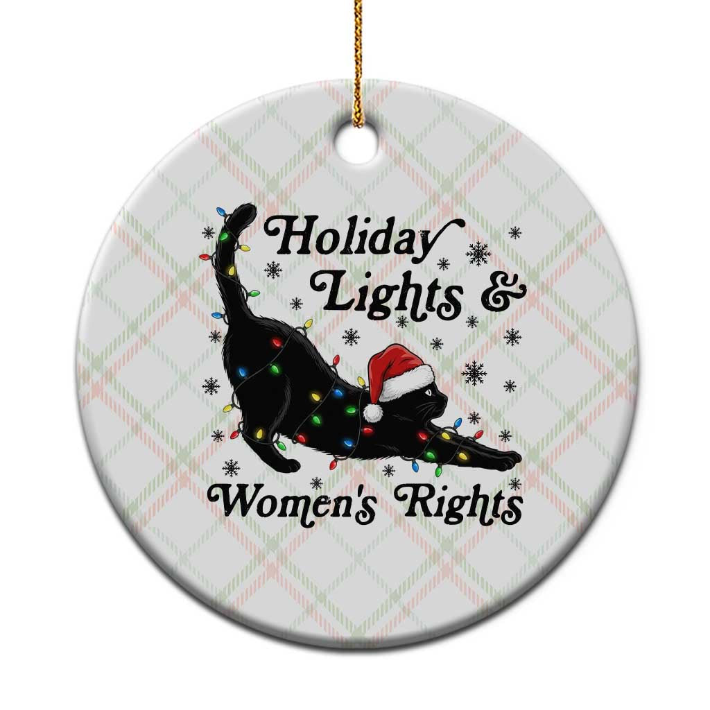 Sexy Cat Holiday Lights Womens Rights Supporter Ceramic Ornament Christmas Feminist Gift TS12 1pc Christmas Plaid Print Your Wear