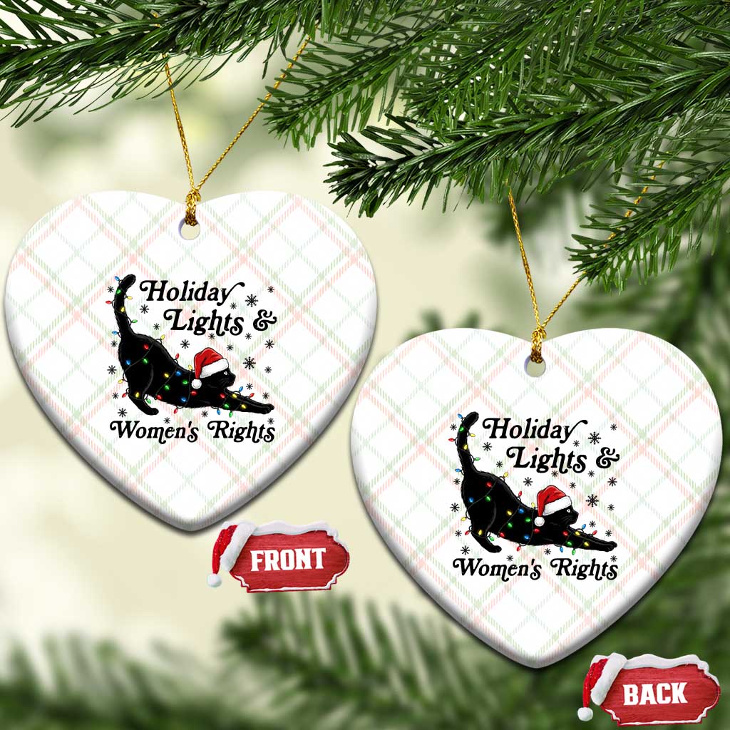 Sexy Cat Holiday Lights Womens Rights Supporter Ceramic Ornament Christmas Feminist Gift TS12 Print Your Wear