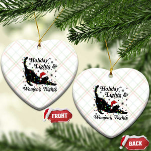 Sexy Cat Holiday Lights Womens Rights Supporter Ceramic Ornament Christmas Feminist Gift TS12 Print Your Wear