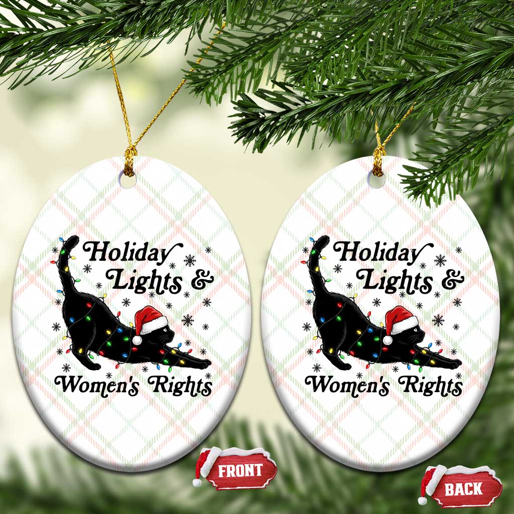 Sexy Cat Holiday Lights Womens Rights Supporter Ceramic Ornament Christmas Feminist Gift TS12 Print Your Wear