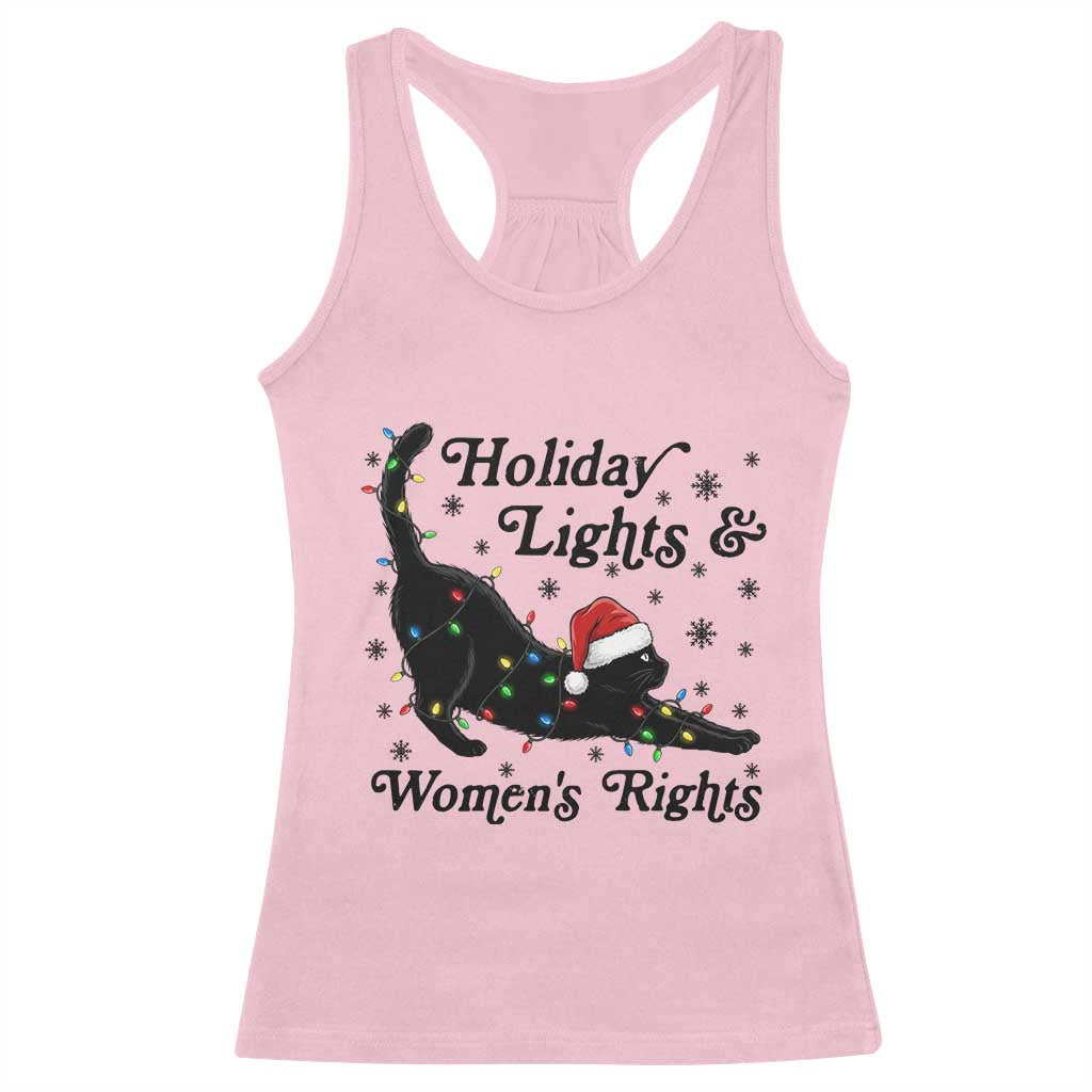 Sexy Cat Holiday Lights Womens Rights Supporter Racerback Tank Top Christmas Feminist Gift TS12 Light Pink Print Your Wear