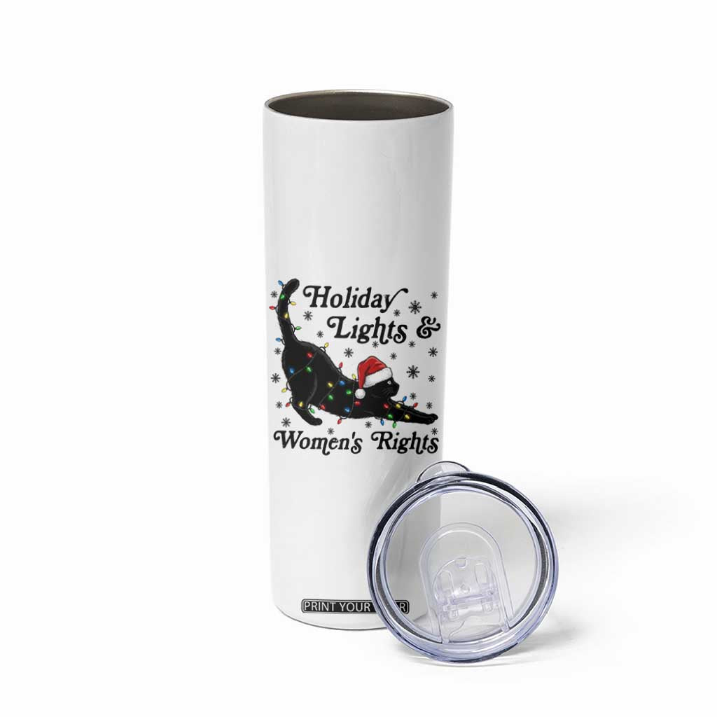 Sexy Cat Holiday Lights Womens Rights Supporter Skinny Tumbler Christmas Feminist Gift TS12 Print Your Wear
