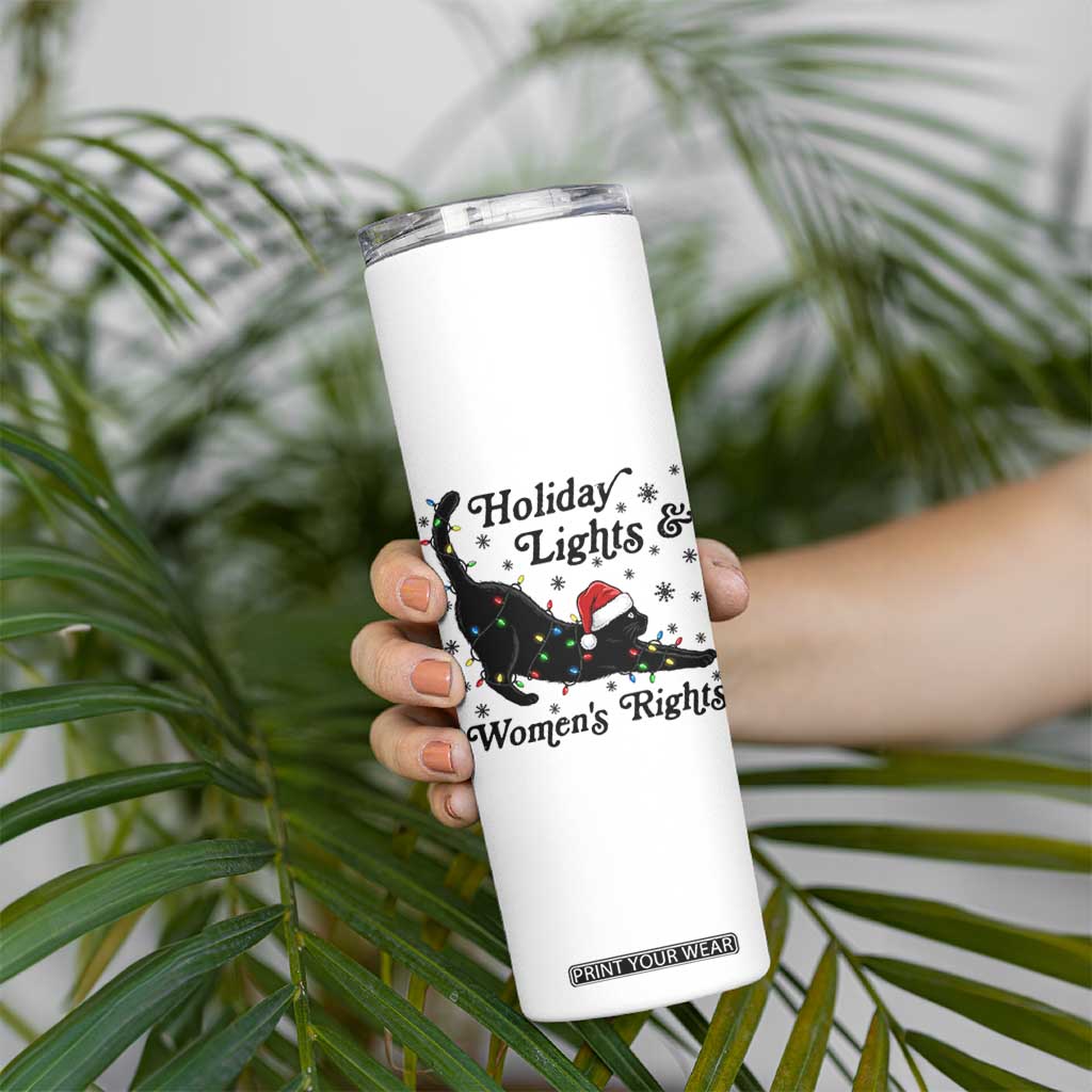 Sexy Cat Holiday Lights Womens Rights Supporter Skinny Tumbler Christmas Feminist Gift TS12 Print Your Wear