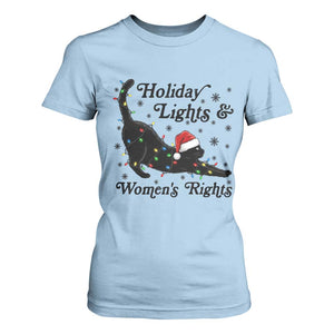 Sexy Cat Holiday Lights Womens Rights Supporter T Shirt For Women Christmas Feminist Gift TS12 Light Blue Print Your Wear
