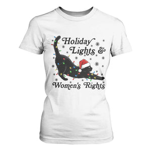 Sexy Cat Holiday Lights Womens Rights Supporter T Shirt For Women Christmas Feminist Gift TS12 White Print Your Wear