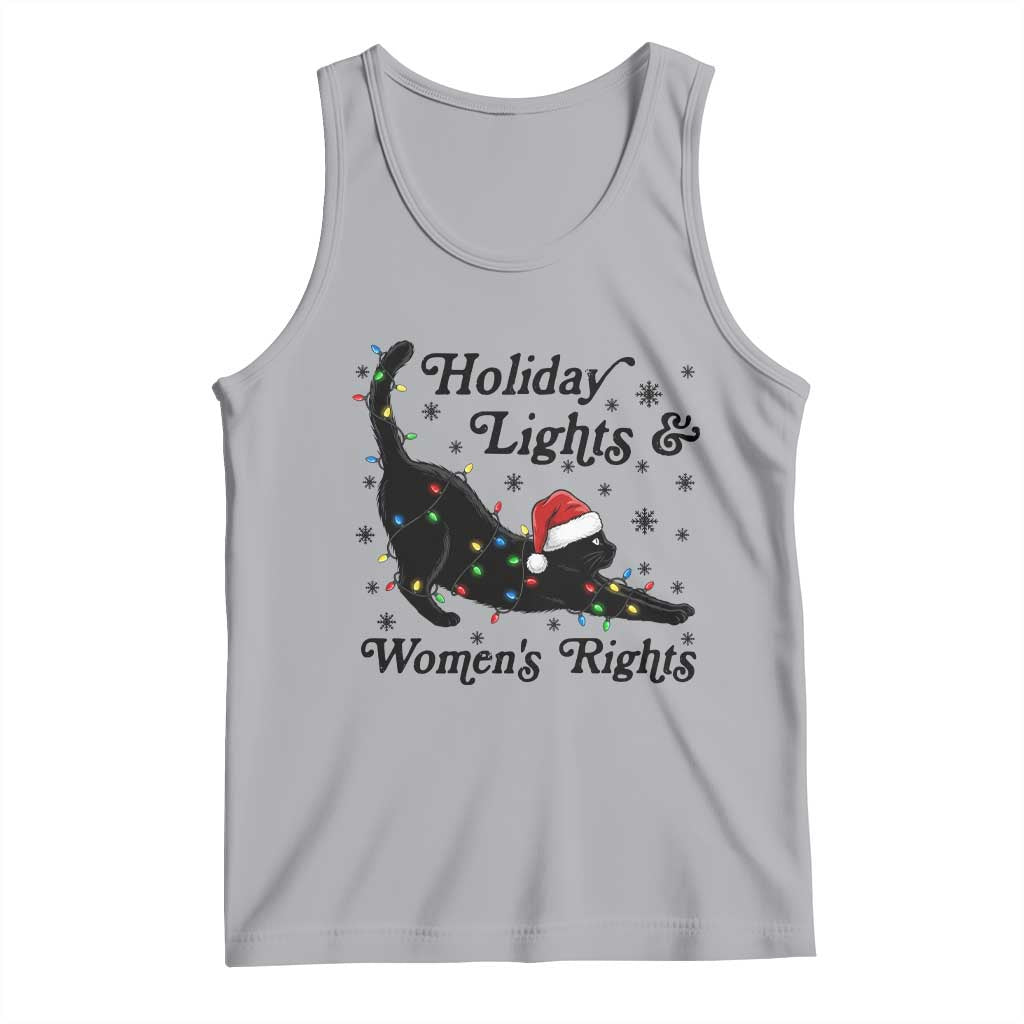 Sexy Cat Holiday Lights Womens Rights Supporter Tank Top Christmas Feminist Gift TS12 Athletic Heather Print Your Wear