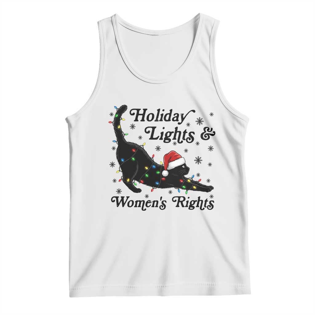 Sexy Cat Holiday Lights Womens Rights Supporter Tank Top Christmas Feminist Gift TS12 White Print Your Wear