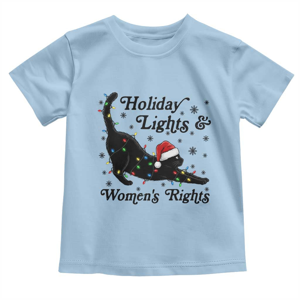Sexy Cat Holiday Lights Womens Rights Supporter Toddler T Shirt Christmas Feminist Gift TS12 Light Blue Print Your Wear