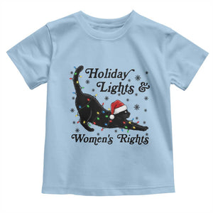 Sexy Cat Holiday Lights Womens Rights Supporter Toddler T Shirt Christmas Feminist Gift TS12 Light Blue Print Your Wear