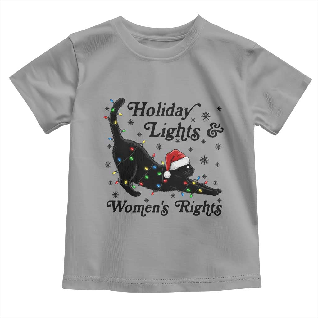 Sexy Cat Holiday Lights Womens Rights Supporter Toddler T Shirt Christmas Feminist Gift TS12 Sport Gray Print Your Wear