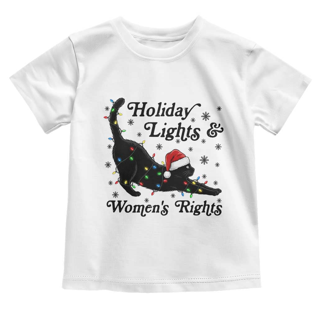 Sexy Cat Holiday Lights Womens Rights Supporter Toddler T Shirt Christmas Feminist Gift TS12 White Print Your Wear