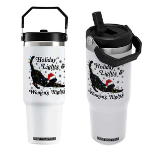 Sexy Cat Holiday Lights Womens Rights Supporter Flip Straw Tumbler Christmas Feminist Gift TS12 One Size: 30 oz White Print Your Wear