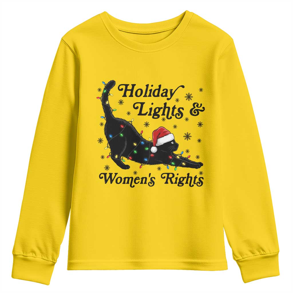 Sexy Cat Holiday Lights Womens Rights Supporter Youth Sweatshirt Christmas Feminist Gift TS12 Daisy Print Your Wear