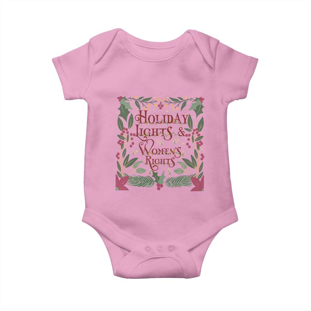 Holiday Lights Womens Rights Supporter Baby Onesie Feminist Activist Christmas Gift TS12 Light Pink Print Your Wear