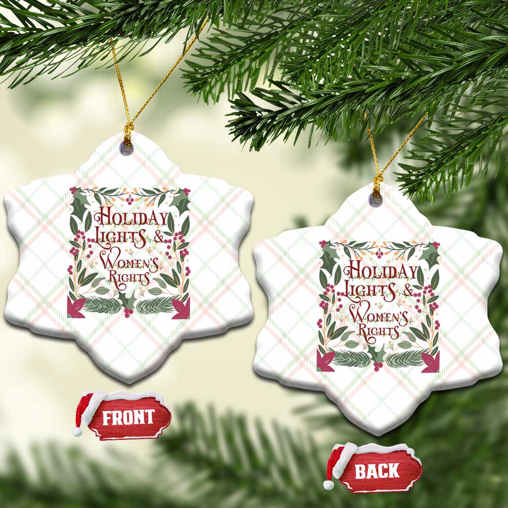 Holiday Lights Womens Rights Supporter Ceramic Ornament Feminist Activist Christmas Gift TS12 Print Your Wear
