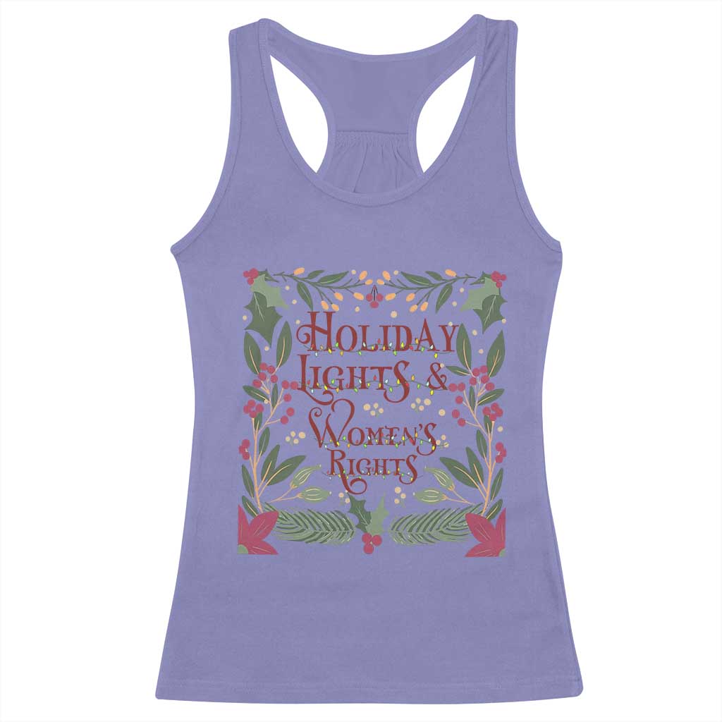 Holiday Lights Womens Rights Supporter Racerback Tank Top Feminist Activist Christmas Gift TS12 Violet Print Your Wear