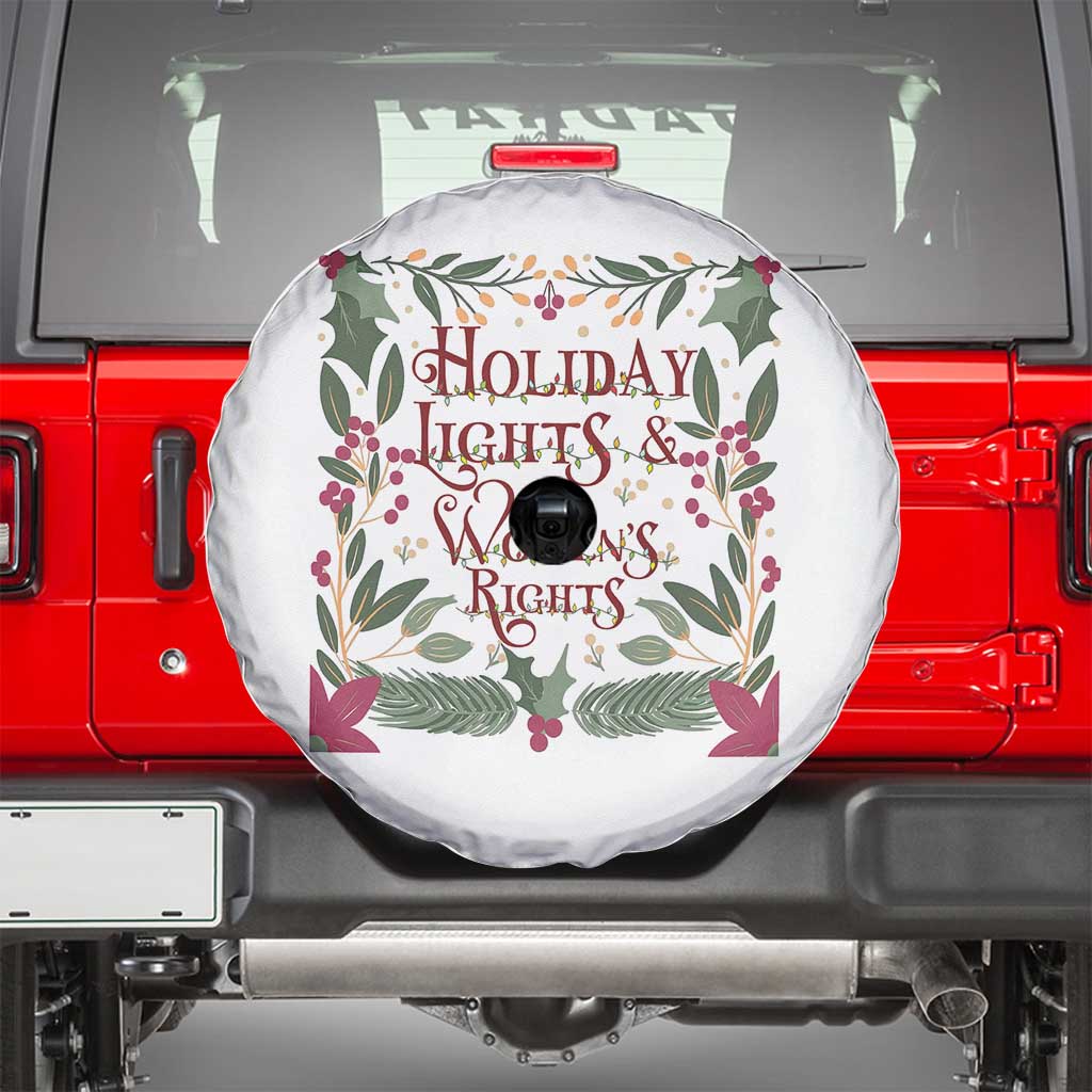 Holiday Lights Womens Rights Supporter Spare Tire Cover Feminist Activist Christmas Gift TS12 White Print Your Wear