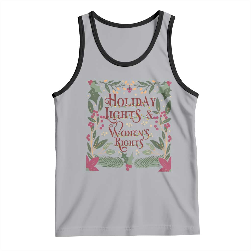 Holiday Lights Womens Rights Supporter Tank Top Feminist Activist Christmas Gift TS12 Athletic Heather Black Print Your Wear
