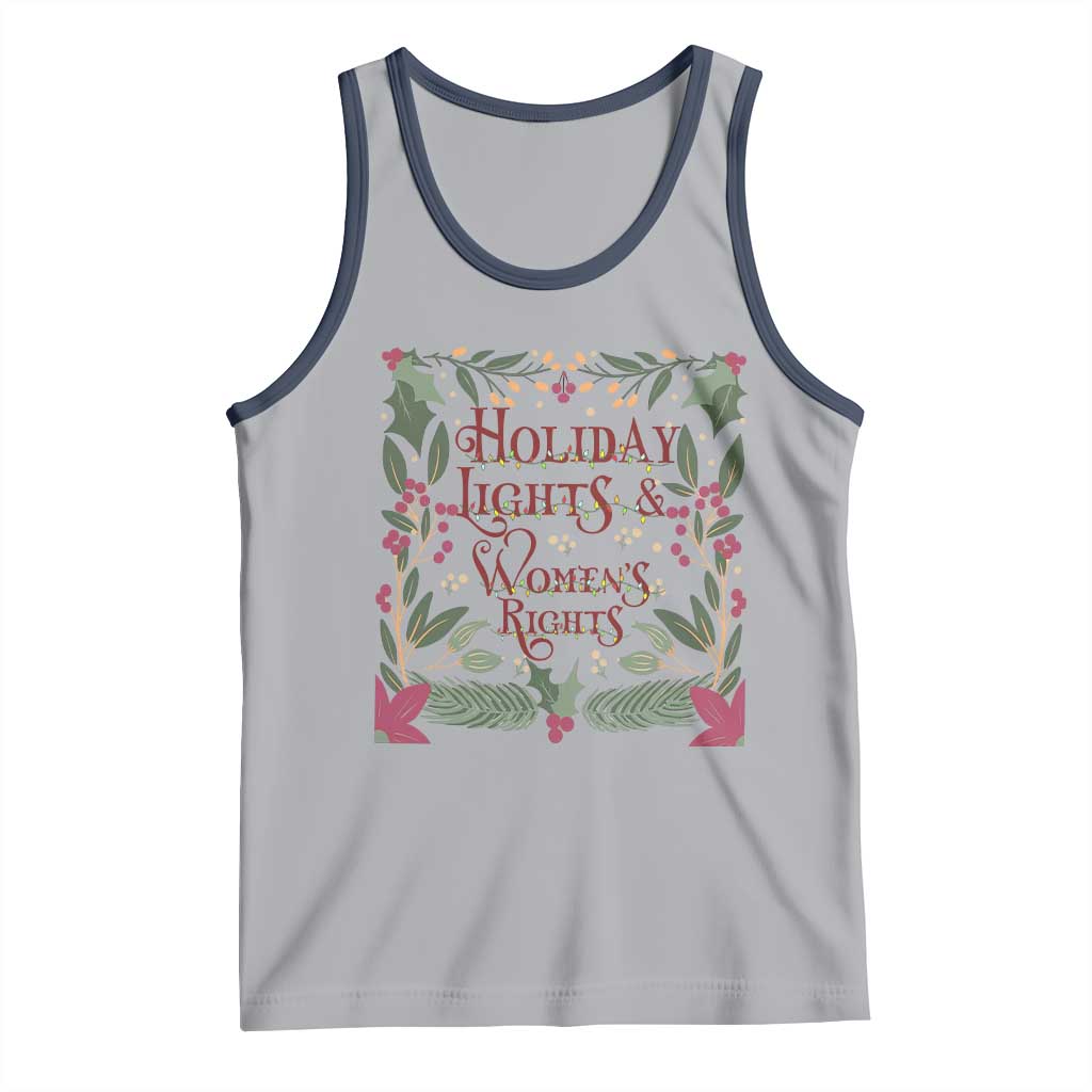 Holiday Lights Womens Rights Supporter Tank Top Feminist Activist Christmas Gift TS12 Athletic Heather Navy Print Your Wear