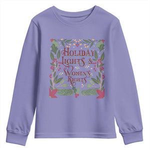 Holiday Lights Womens Rights Supporter Youth Sweatshirt Feminist Activist Christmas Gift TS12 Violet Print Your Wear